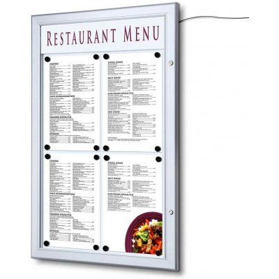 A-Z Reklama CZ Prosvětlená Menu vitrína 4 x A4 – Sleviste.cz