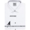 Pánská Košile AMJ pánská košile prodloužený rukáv slim fit VDSBR1329 bílá s tmavým vzorem