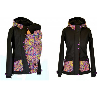 Shara softshellová bunda zimní vsadka se vzorem přední nošení černá/kašmír – Zboží Dáma