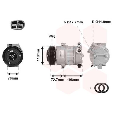 Kompresor, klimatizace VAN WEZEL 3700K419