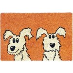 Bo Ma Trading Rohožka barevná 2 psi Béžová 40 x 60 cm – Zboží Dáma