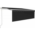zahrada-XL Automatická markýza roleta LED senzor větru 4,5x3 m antracitová – Sleviste.cz