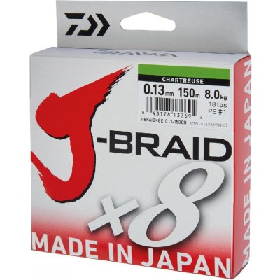 Daiwa šňůra J-BRAID Chartreuse 150m 0,06mm 4kg – Zboží Mobilmania