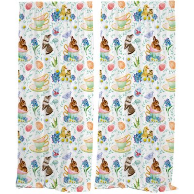 IMPAR Závěsy Velikonoční králíčci (Rozměr : 140x250, Materiál: Interlock) – Hledejceny.cz