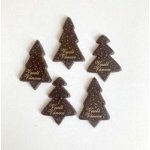 Čokoládová dekorace - Stromečky VESELÉ VÁNOCE 10 ks – Zboží Dáma