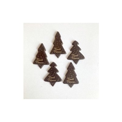 Čokoládová dekorace - Stromečky VESELÉ VÁNOCE 10 ks – Zboží Dáma