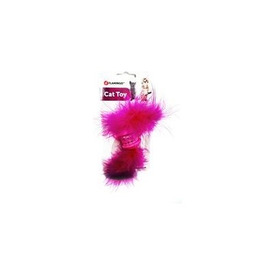 Flamingo hračka pro kočku váleček s peřím 17 cm – Hledejceny.cz