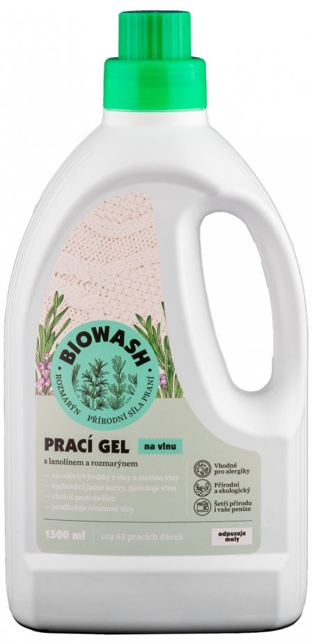 Biowash Prací gel na vlnu rozmarýn/lanolin 1,5 l od 719 Kč - Heureka.cz