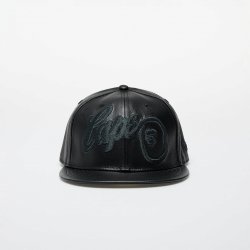 A BATHING APE x New Era 59Fifty Leather Cap M Black