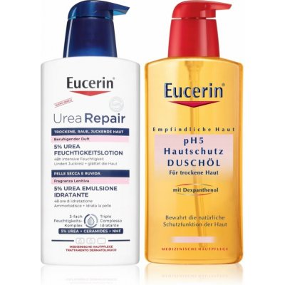 Eucerin UreaRepair Plus tělové mléko 400 ml + Eucerin pH5 sprchový olej pro citlivou pokožku 400 ml kosmetická sada – Hledejceny.cz