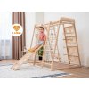 Montessori smyslová pomůcka Montessori Furniture dětské hřiště 6v1 natural s rampou/závěsnými prvky a matrací