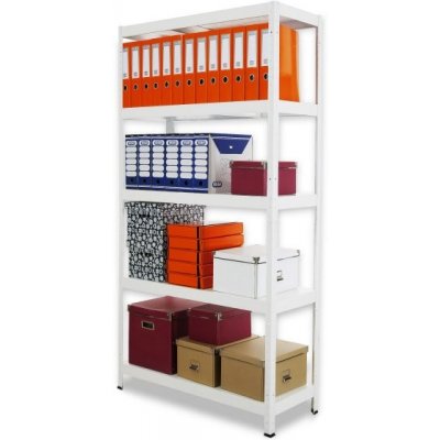 Kovona Regál 180 x 90 x 40 5 polic lak bílý – Zboží Dáma