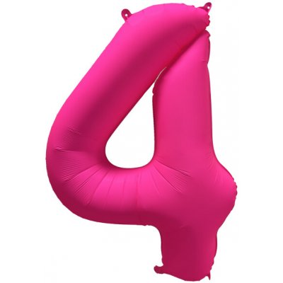 Amscan Fóliový balón narozeninové číslo 4 Neon růžová 86 cm – Zboží Dáma