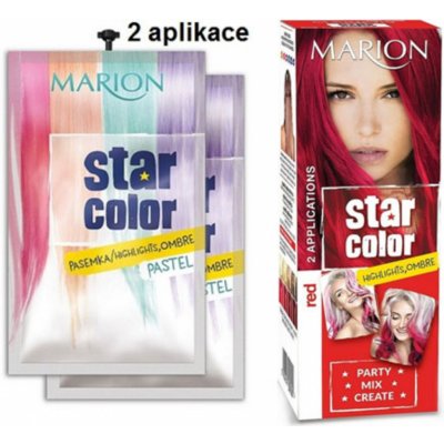 Marion Star Color smývatelná barva na vlasy Red červená 2 x 35 ml od 57 Kč  - Heureka.cz