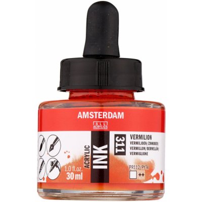 Amsterdam Acrylic Ink 311 Vermilion 30 ml – Zboží Mobilmania
