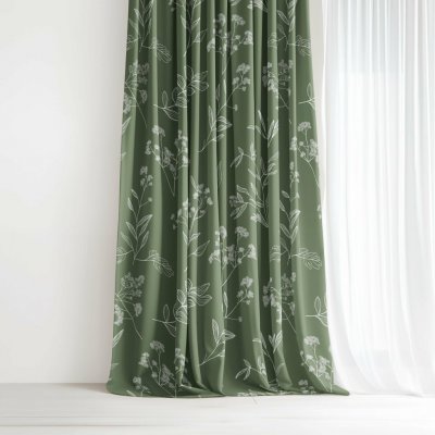Goldea bavlněný závěs - bylinkové lístky 140x150 cm – Hledejceny.cz