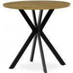 Autronic HT-F4120 OLW Stůl jídelní kulatý 120 x 75 cm MDF staré dřevo černé kovové nohy – Zboží Mobilmania