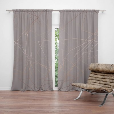 Sablio Závěs Trojúhelníková abstrakce: 2ks 140x250cm – Hledejceny.cz