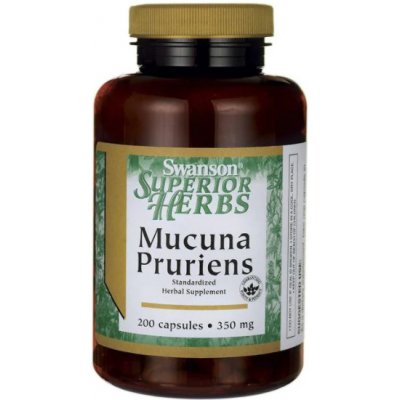 Swanson Mucuna Pruriens Extrakt Sametové fazole 350 mg 200 kapslí