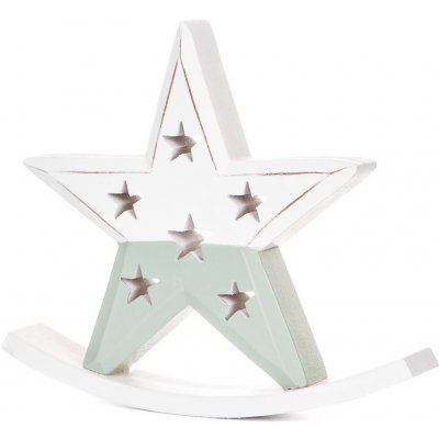 DP Craft Dřevěná dekorace hvězda- ROCKING STAR 19X16 CM