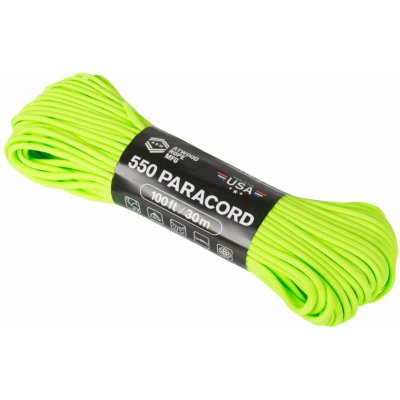 Para lano Atwoood Rope MFG 550 Paracord 30 m - zelené svítící – Hledejceny.cz