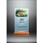 Skleněná trofej na dřevěném podstavci Rybolov Výška: 17,5 cm – Hledejceny.cz