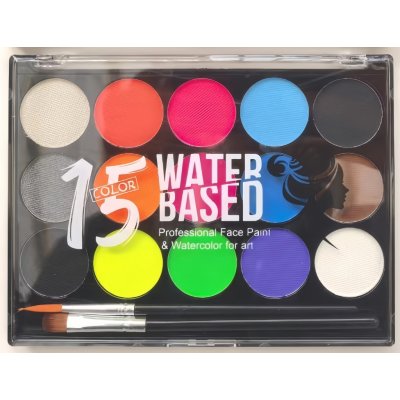 Norimpex barvy na obličej 15 barev 2 štětce neonové barvy – Hledejceny.cz