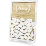 PartyDeco Dřevěná kniha hostů, Křtiny, andělská křídla 27,5x39,5cm – Zboží Dáma