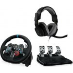 Logitech G29 Wheel+A10 PS4 Headset White 991-000486 – Zboží Živě