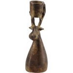 Mosazný antik kovový svícen na úzkou svíčku sob Debra - 9*8*9 cm - daan kromhout – Zboží Dáma