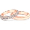 Prsteny Savicki Snubní prsteny růžové zlato půlkulaté diamanty SAV OBR M3 D R