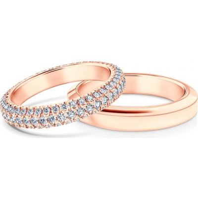 Savicki Snubní prsteny růžové zlato půlkulaté diamanty SAV OBR M3 D R – Zboží Mobilmania