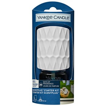 Yankee Candle Vůně do elektrické zásuvky strojek + náhradní náplň Clean Cotton 18.5 ml