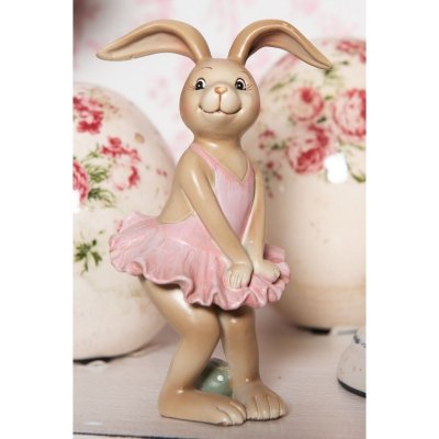 Clayre & Eef Dekorace králičí dívka v sukýnce 7*7*13 cm – Hledejceny.cz