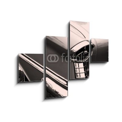 Obraz 4D čtyřdílný - 120 x 90 cm - vintage car tail lamp světelné zdroje automobilů – Zboží Mobilmania