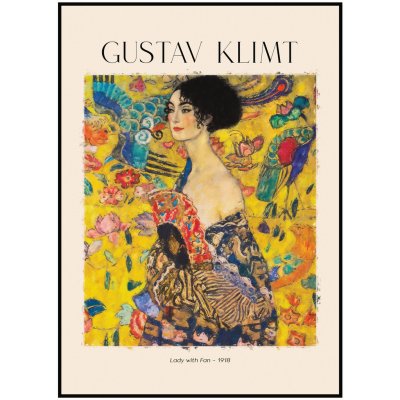 Gustav Klimt - Dáma s vějířem Rozměr plakátu: 50 x 70 cm – Zboží Mobilmania