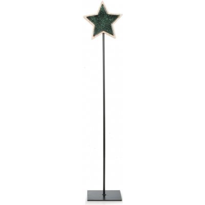 DRAGIMEX Vánoční dekorace dřevěná hvězda kovový podstavec tm.zelená 79x10x15 cm – Hledejceny.cz