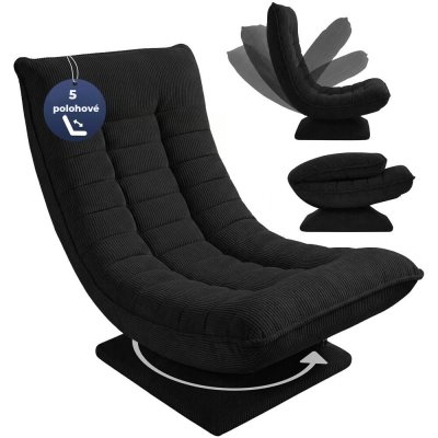 Casaria ABERDEEN CORD žebrovaný potah 87 x 60 x 105 cm černá – Hledejceny.cz