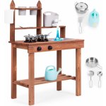 ECOTOYS Dětská venkovní kuchyňka z jedlového dřeva s příslušenstvím 60 cm TL814005 – Hledejceny.cz