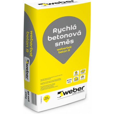 Jednosložková suchá rychletvrdnoucí betonová směs Weberbat beton R, 25 kg – HobbyKompas.cz
