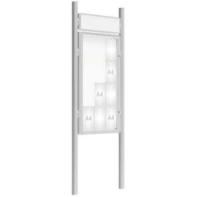 PROCITY Venkovní vitrína model 2000 12 x A4, elox, včetně sloupků a záhlaví | Zboží Auto