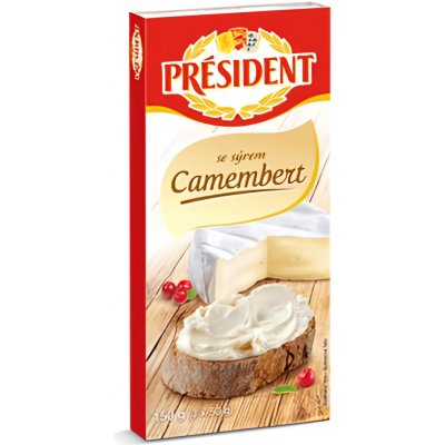 Président Tavený se sýrem Camembert 3x50 g 150 g – Zbozi.Blesk.cz