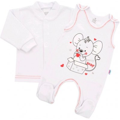 New Baby Kojenecká soupravička Mouse bílá Tyrkysová – Sleviste.cz