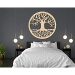 WOODENY Dřevěná dekorace na stěnu - strom života s kořeny Vyberte velikost:: Průměr 20 cm, Vyberte dekor: Javor – Zboží Mobilmania