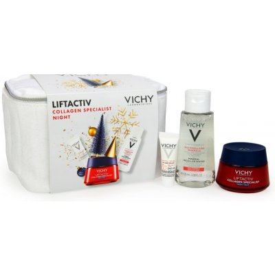 Vichy Liftactiv zpevňující noční krém proti vráskám 50 ml + minerální micelární voda pro citlivou pleť 100 ml + fluid proti stárnutí pleti SPF 50+ 3 ml