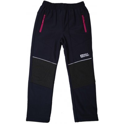 Wolf B2396 softshellové kalhoty s fleecem tmavě modré s růžovou – Sleviste.cz