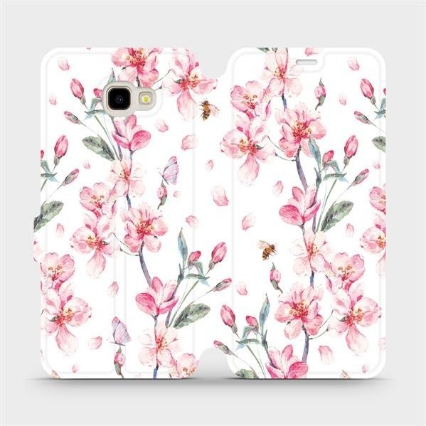 Pouzdro Mobiwear parádní flip Samsung Galaxy J4 Plus 2018 - M124S Růžové květy