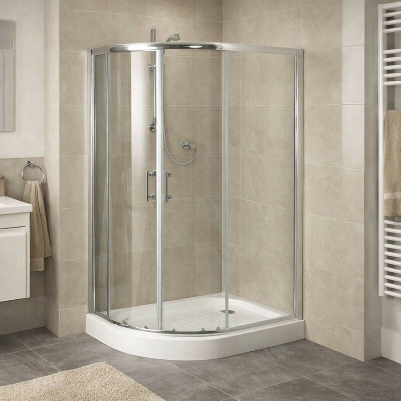 OLSEN SPA Sprchový asymetrický kout s vaničkou IBIZA II Barva rámu Chrom/Leštěný hliník (ALU), Rozměr A 100 cm, Rozměr B 80 cm, Směr zavírání Pravé (DX), Výplň Čiré bezpečnostní sklo 5 mm OLBIBI210P