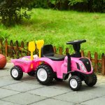 OEM Dětský traktor s přívěsem interaktivní volant zvuky růžový – Zboží Mobilmania