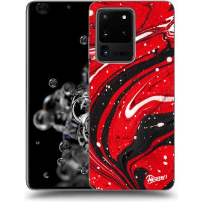 Pouzdro Picasee silikonové Samsung Galaxy S20 Ultra 5G G988F - Red black čiré – Zboží Mobilmania